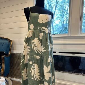 O'Neill Green and Cream Dress